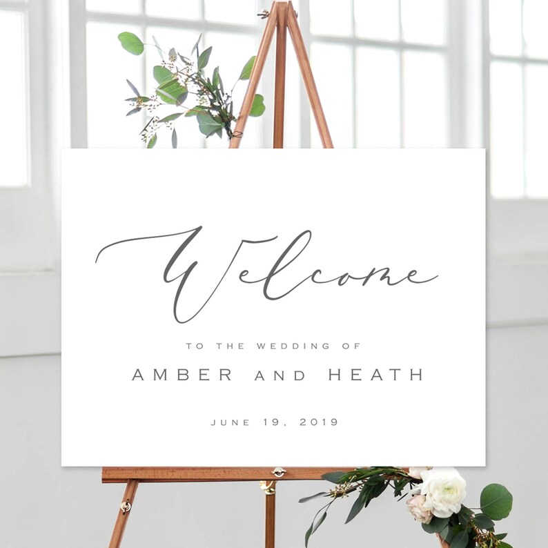 Calligraphy Welcome to Our Wedding Sign Printable Template - Etsy