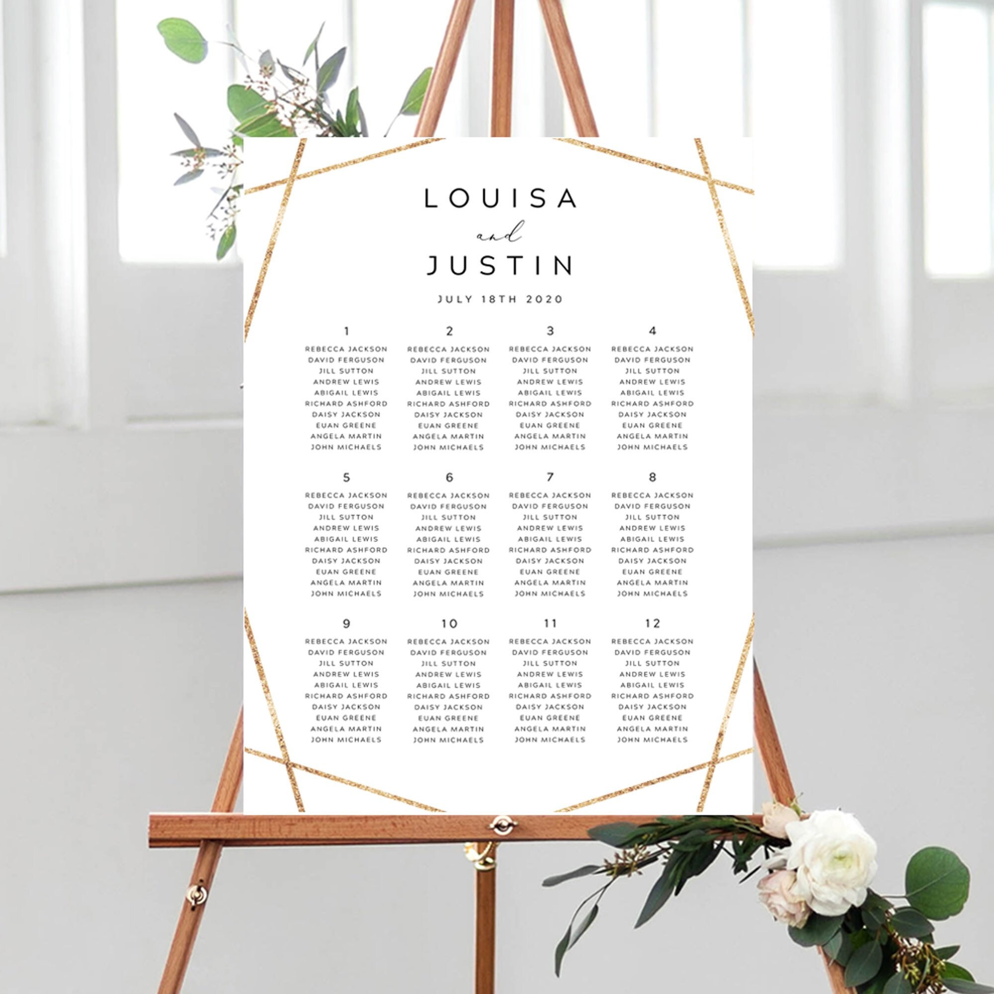 Instant Download Navy Blue /& Blush Seating Chart Template Alphabetical Sign Printable Seating Chart #010 Editable Wedding Seating Sign