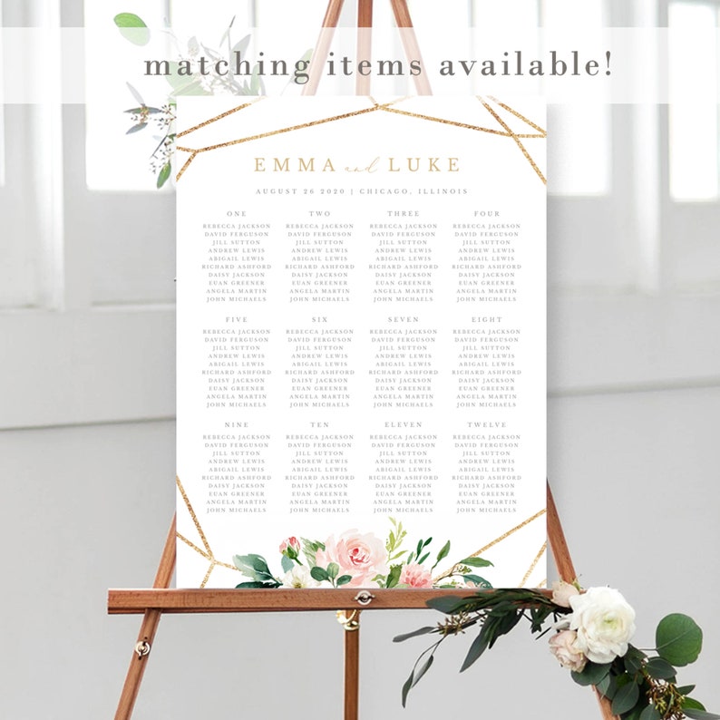 Geometric and Floral Wedding Save the Date Invitation Printable Template Editable Boho Save Our Date Card Emma