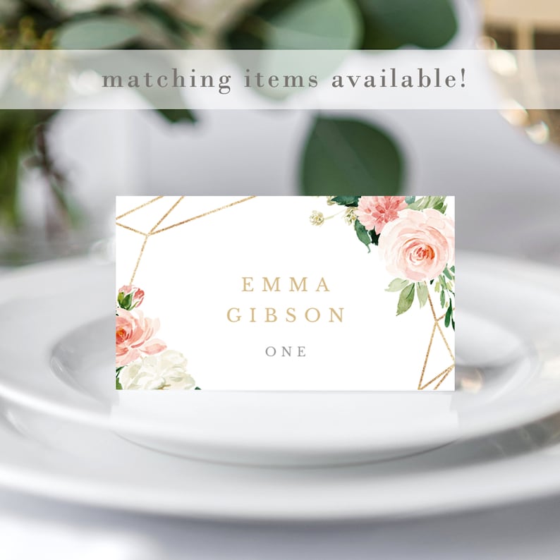 Geometric and Floral Wedding Save the Date Invitation Printable Template Editable Boho Save Our Date Card Emma