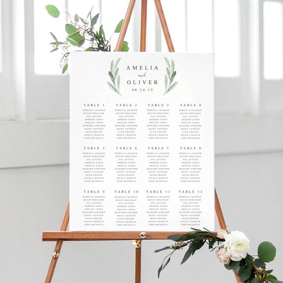 Etsy Seating Chart Template