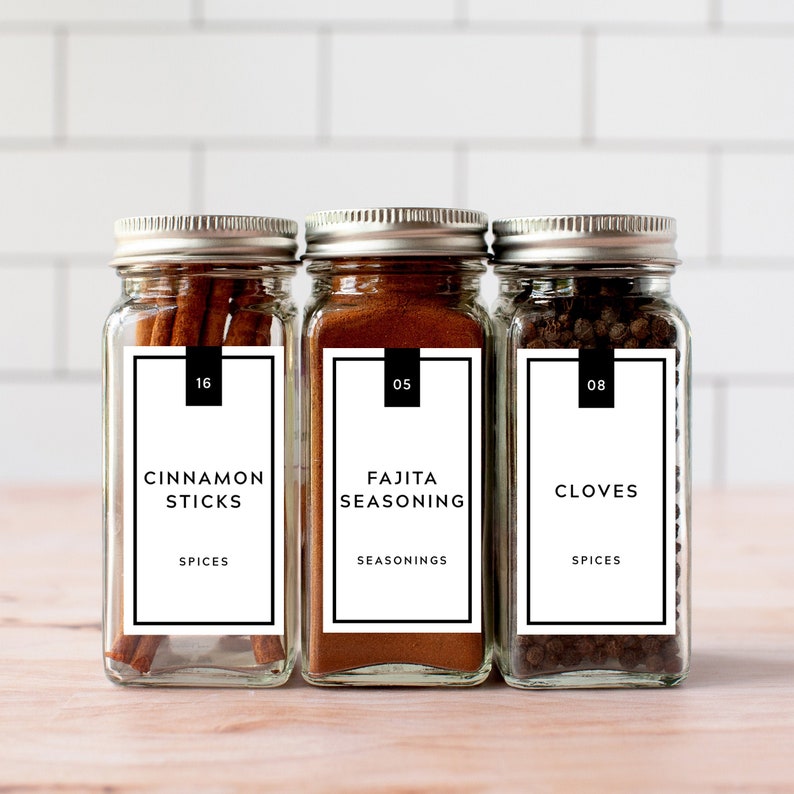 spice labels template printable spice jar label modern etsy