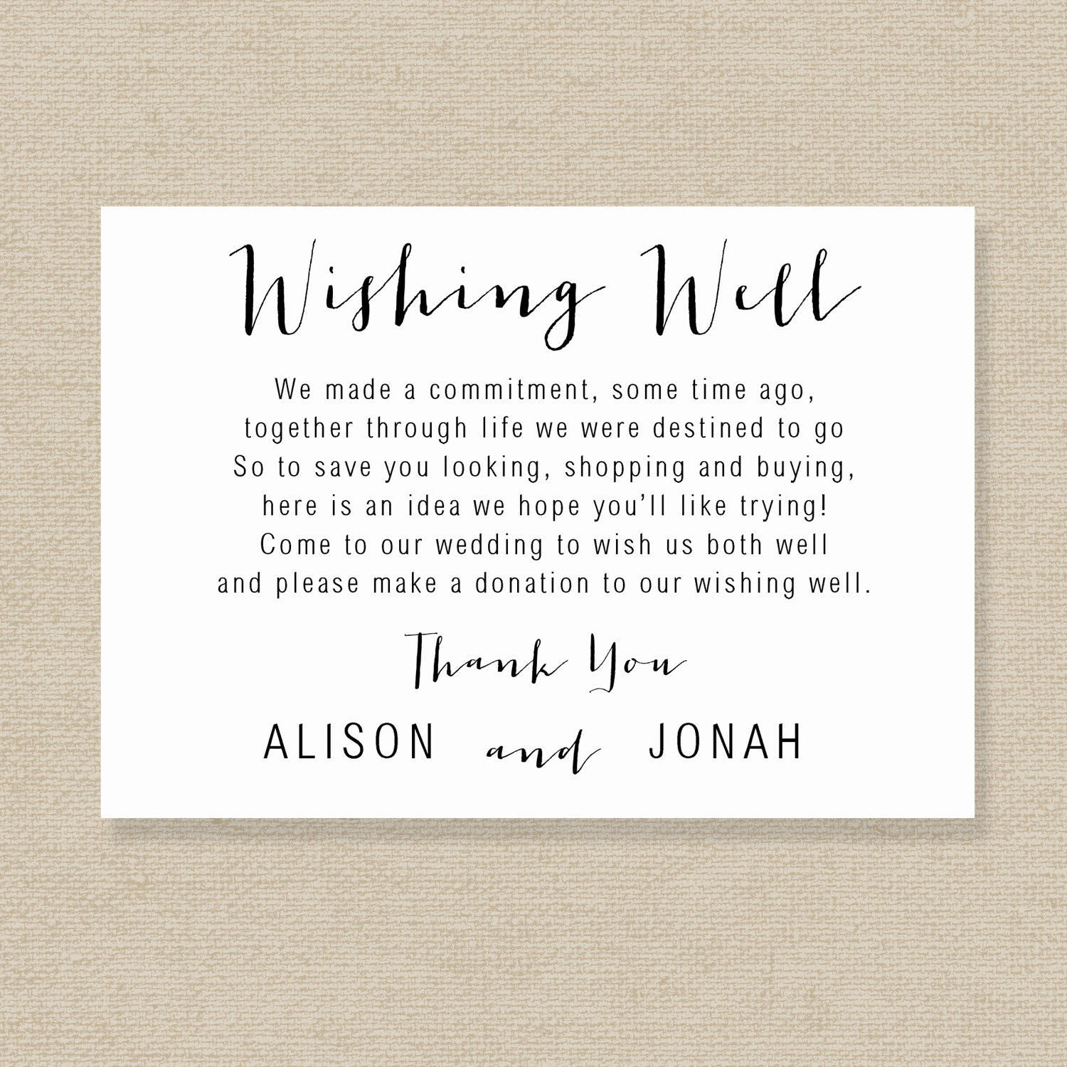 Printable Wedding Wishing Well Card Template Editable Etsy