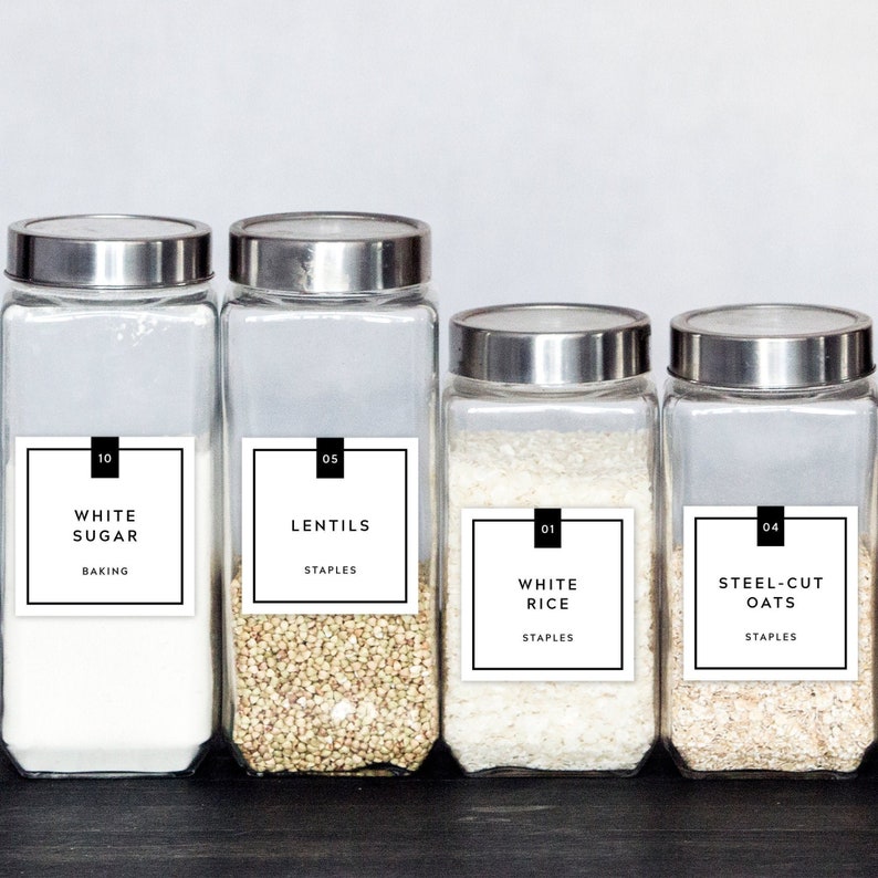 pantry labels template printable modern minimalist kitchen etsy