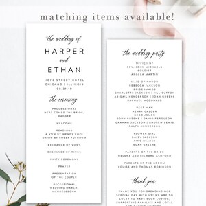 Black and White Wedding Invitation Template, Printable Wedding Invitation Set Template, Minimalist Wedding Invites, EDIT in TEMPLETT, Harper image 9