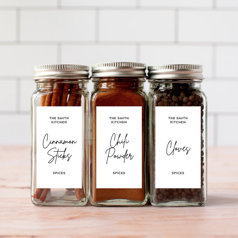 Minimalist Spice Jar Label Template Printable Pantry Labels Etsy