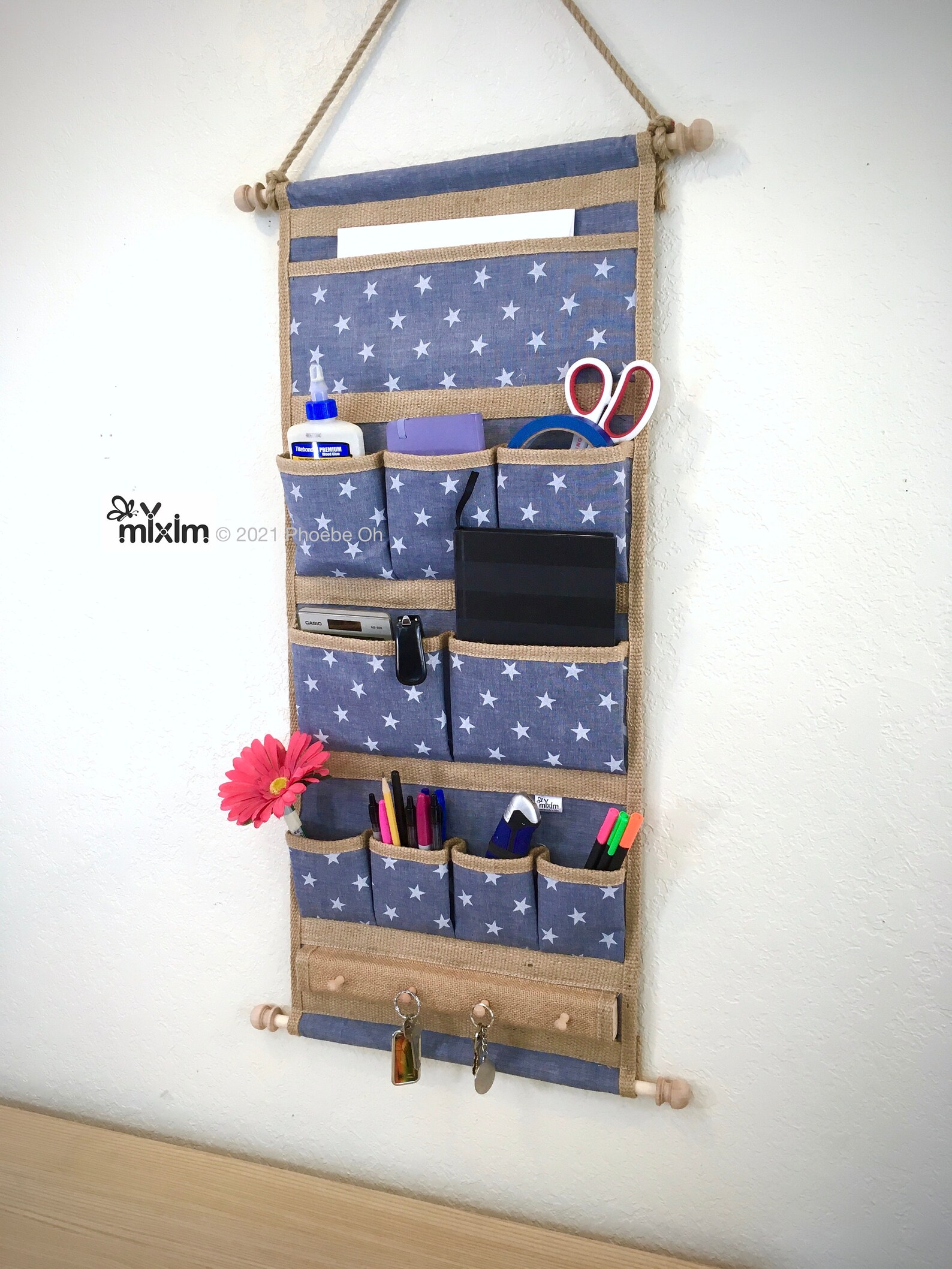 Wall hanging organizer pocket organizer classroom organizer Etsy