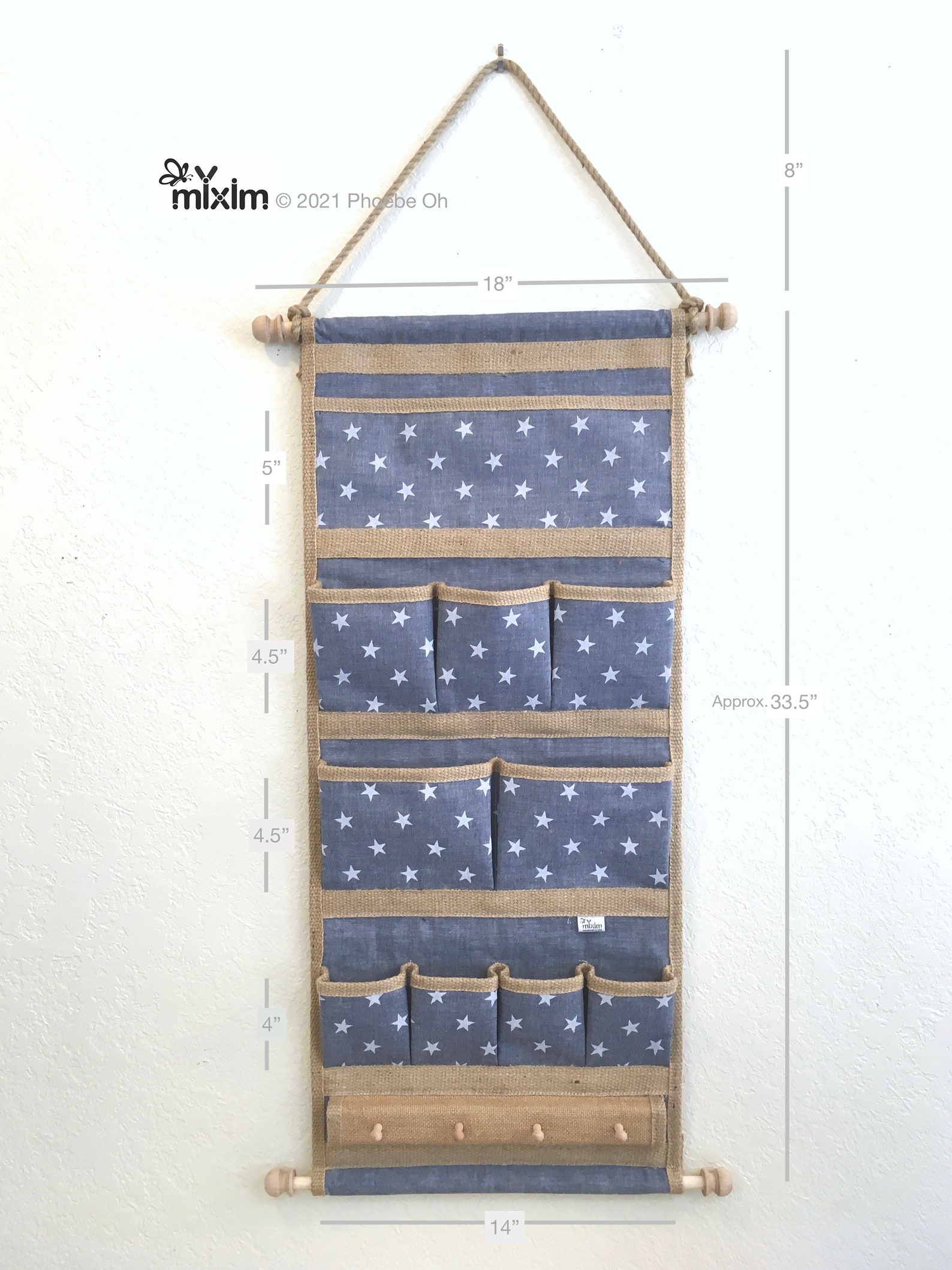 Wall hanging organizer pocket organizer classroom organizer Etsy