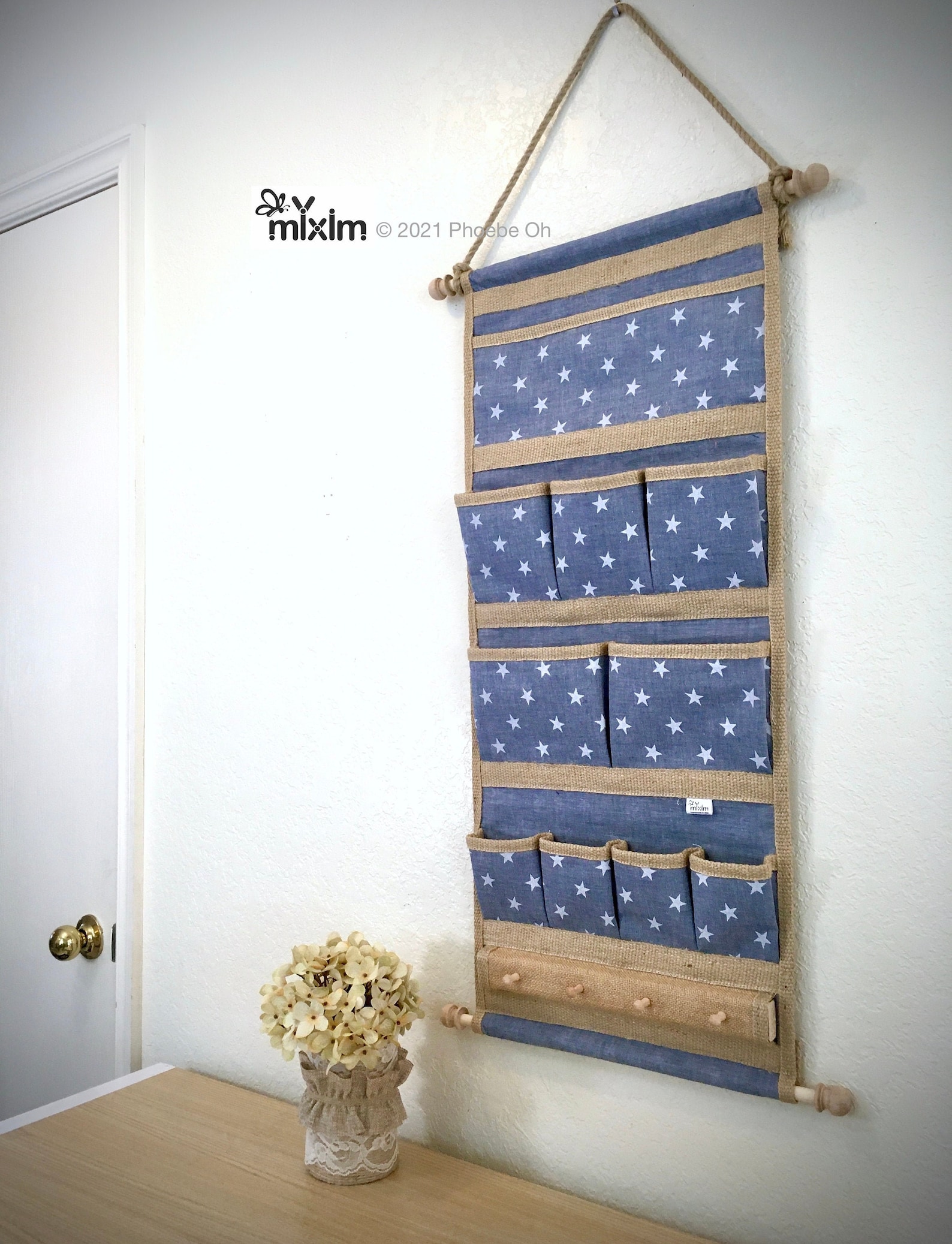Wall hanging organizer pocket organizer classroom organizer Etsy