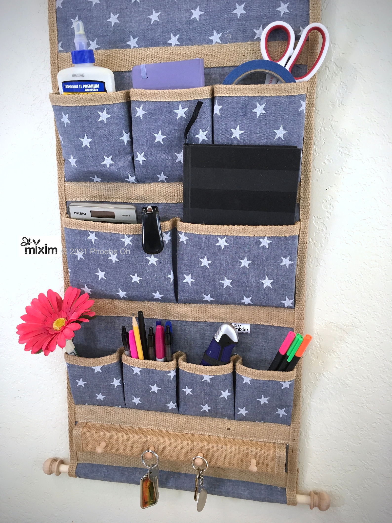 Wall hanging organizer pocket organizer classroom organizer Etsy