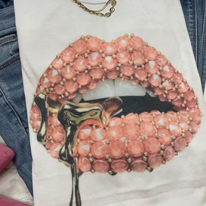 Bling Lips cherry/unisex T-Shirt/ vintage feel