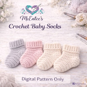 Newborn baby socks crochet pattern