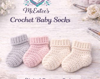 Patrón de crochet para calcetines de bebé recién nacido