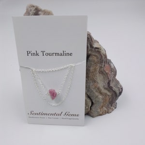 Pink Tourmaline Necklace : October Birthstone