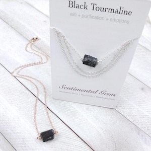 Schwarze Turmalin Halskette