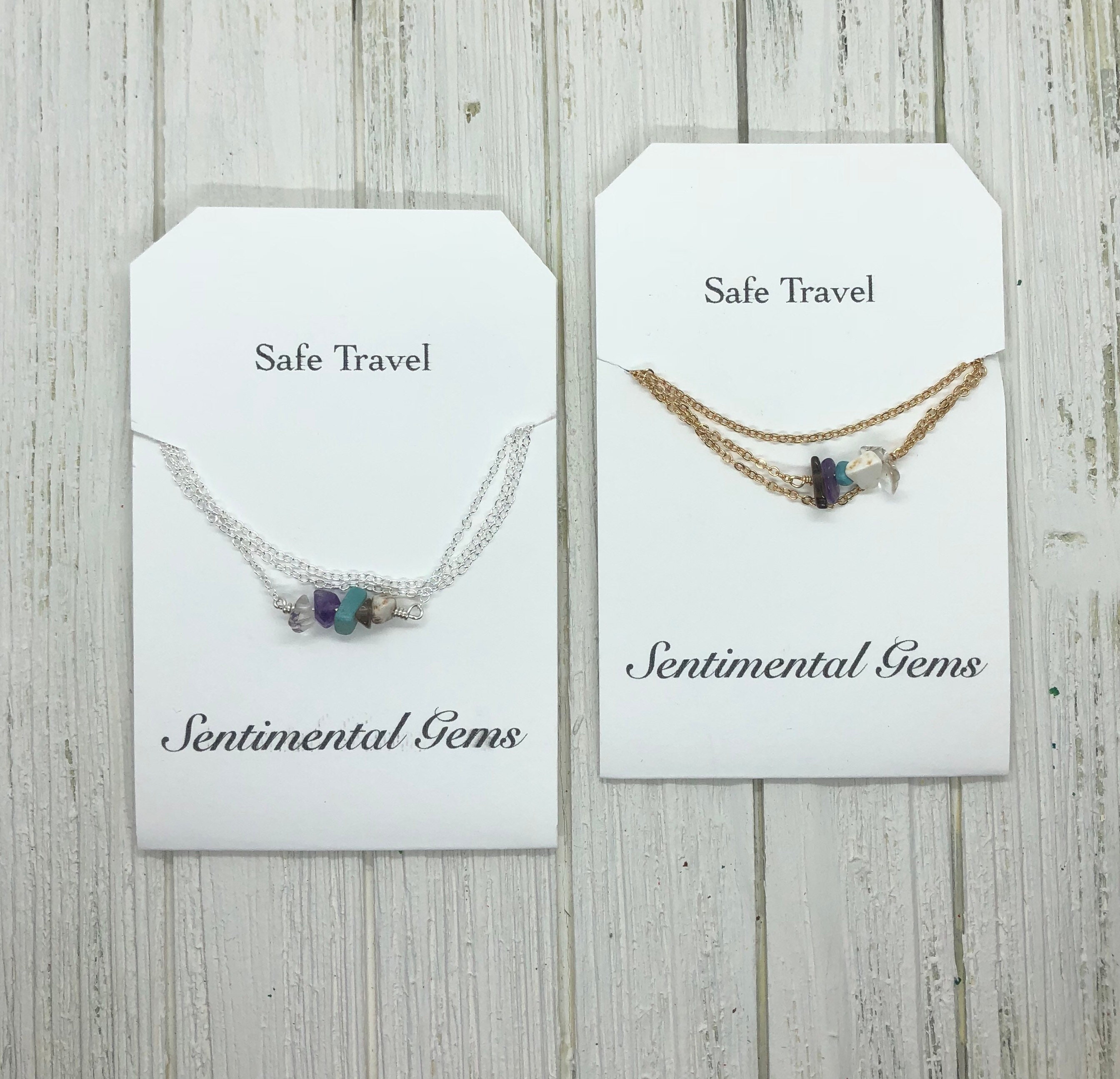 Safe Travels Necklace Necklace / Bracelet / Anklet crystals Etsy