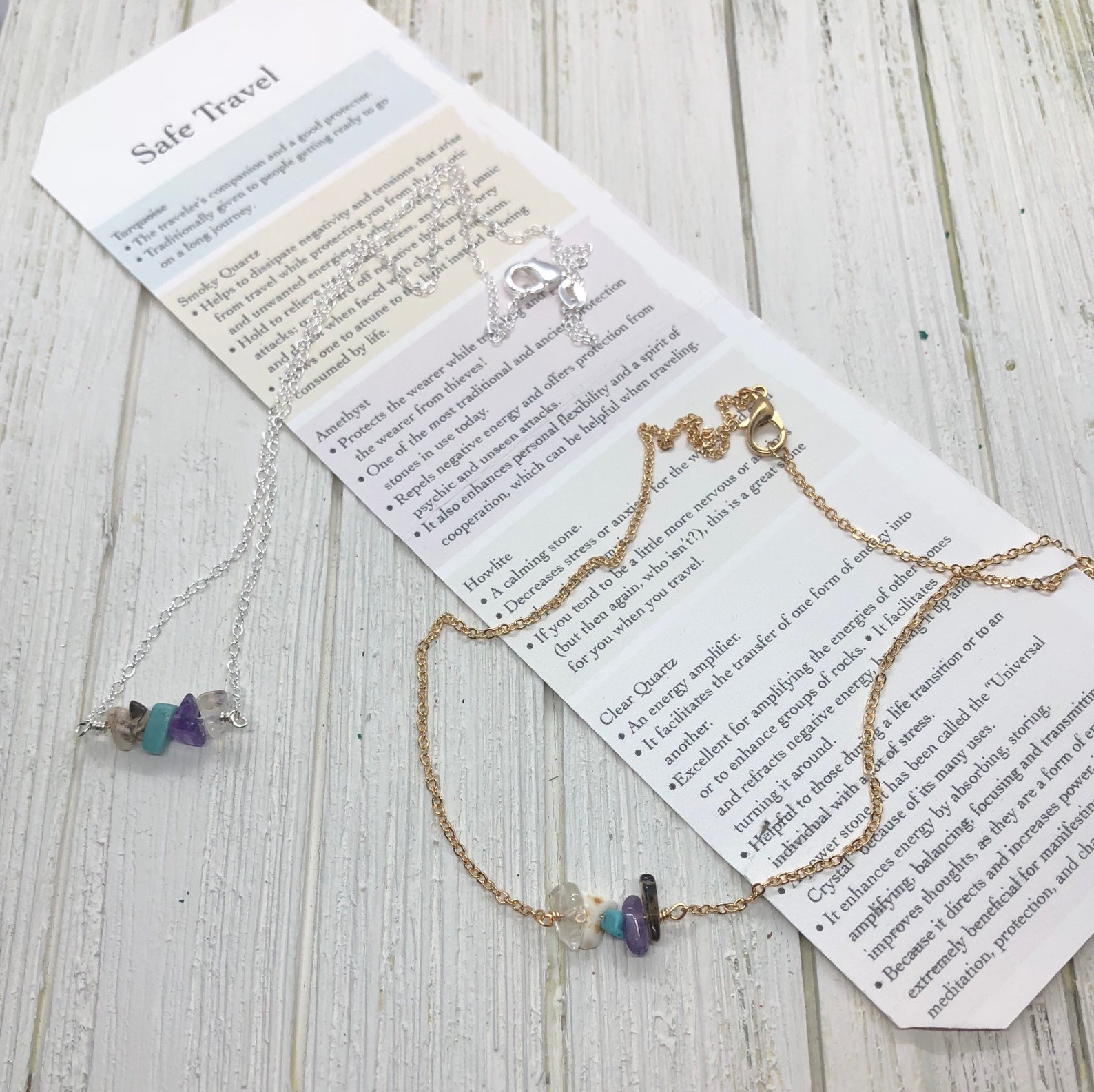 Safe Travels Necklace Necklace / Bracelet / Anklet crystals Etsy