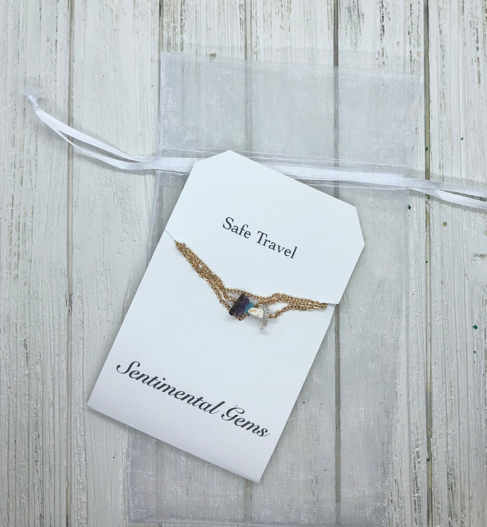 Safe Travels Necklace Necklace / Bracelet / Anklet crystals Etsy