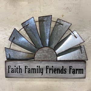 Half Windmill and Personalized Wood Sign