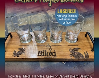 Personalized Beer Flight Board, Taster Tray, Groomsmen Gift, Whiskey Paddle, Craft Brew Tasting Set