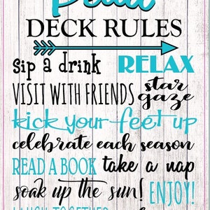 Personalized Deck Rules Signs-Long Lasting Weather Resistant