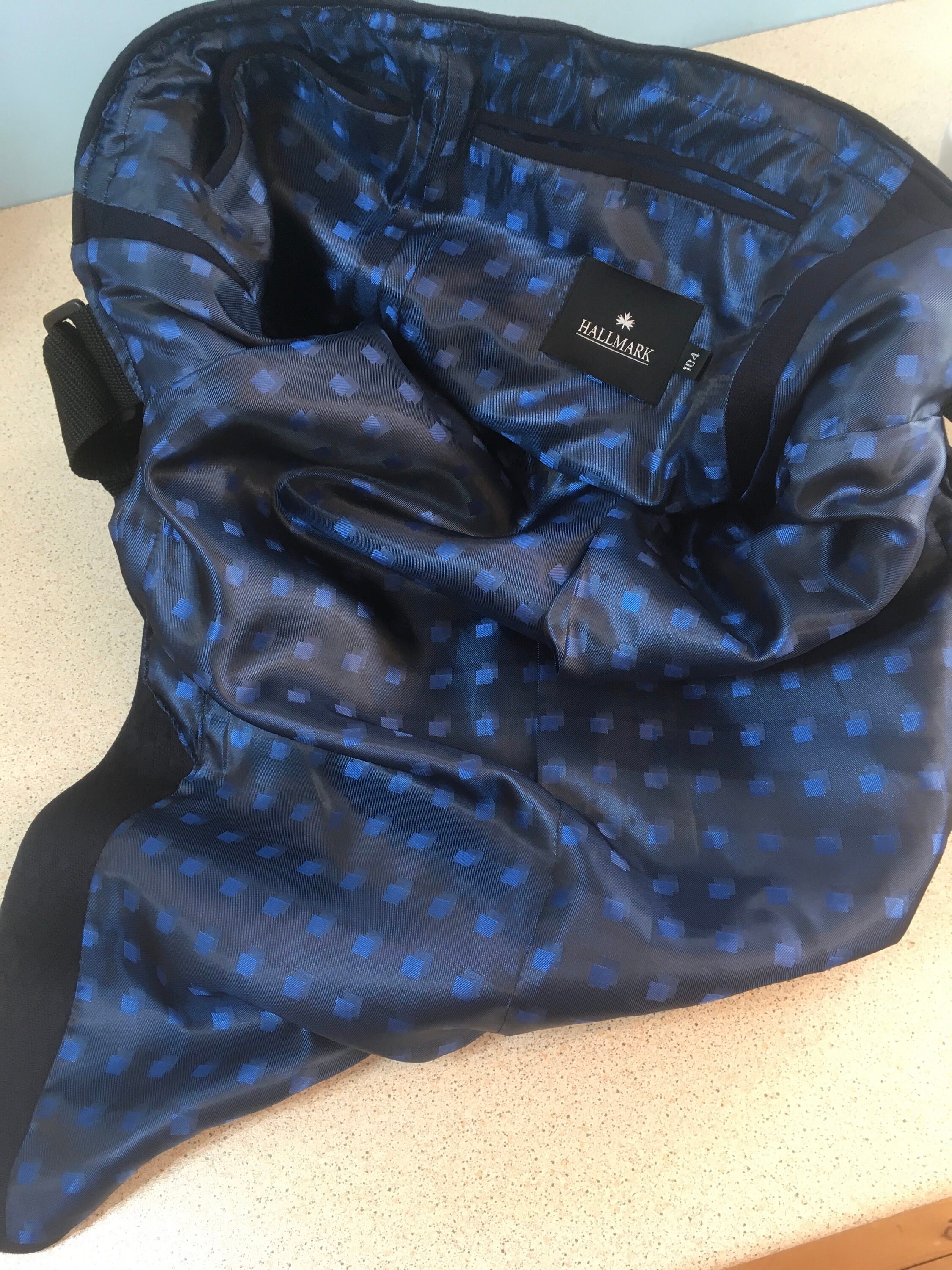 Messenger Bag Funky Electric Blue Lining in This Lovely Navy Blue Suit