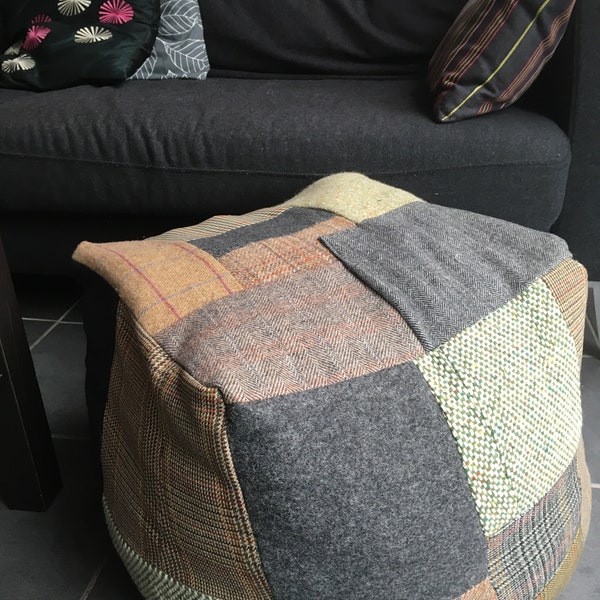 PRE-ORDER ITEM - made to order, bespoke footstools or pouffes - choose your colours from offcuts of bag material