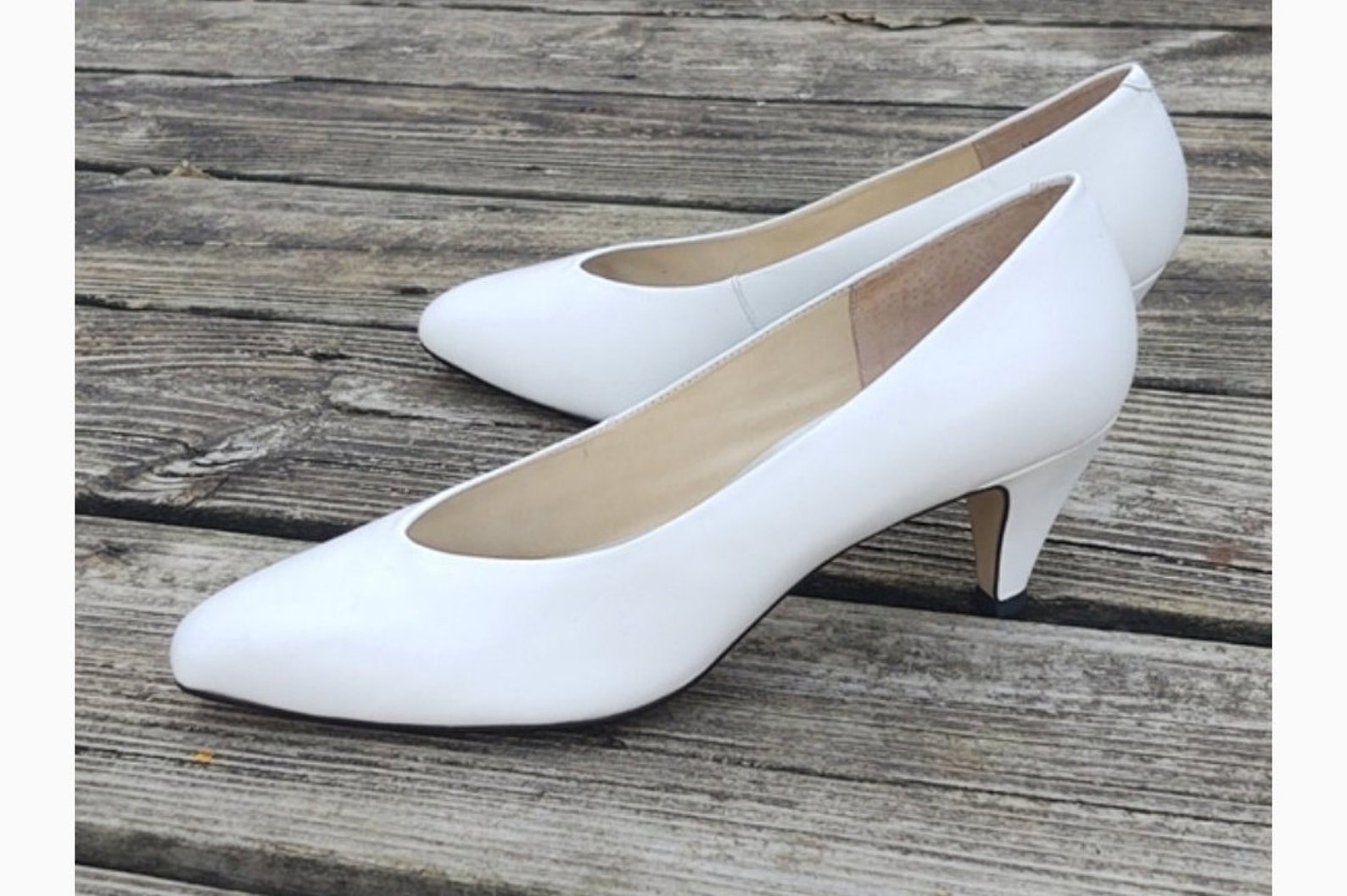 New Vintage Brazilian Designer White Pumps/Heels Calico Soft | Etsy