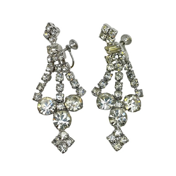 Rhinestone Hoop Earrings & Long Dangle Earrings M… - image 4