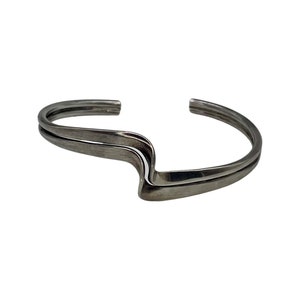 ADione modernist vintage sterling silver abstract wave cuff