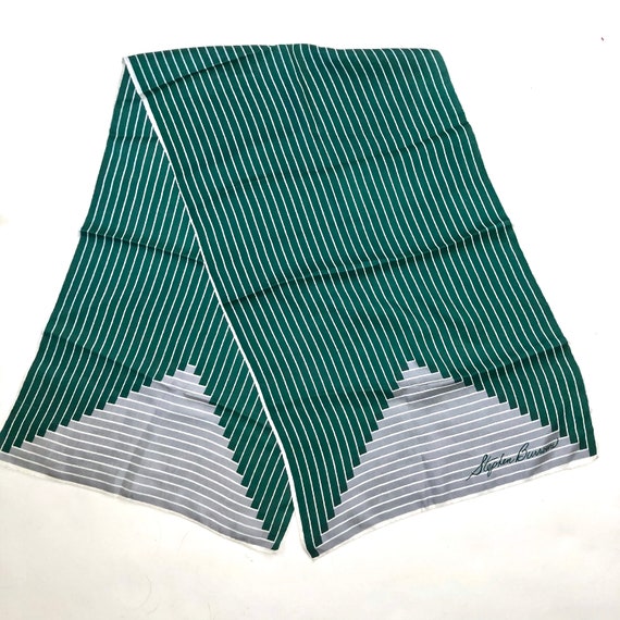 Stephen Burrows Silk Mod Scarf Geometric Forest Gr