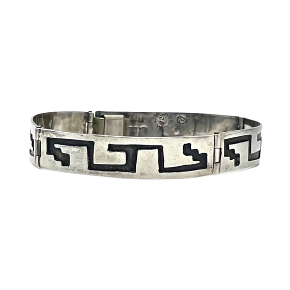 Taxco Tribal Panel Bracelet Sterling Silver Artist