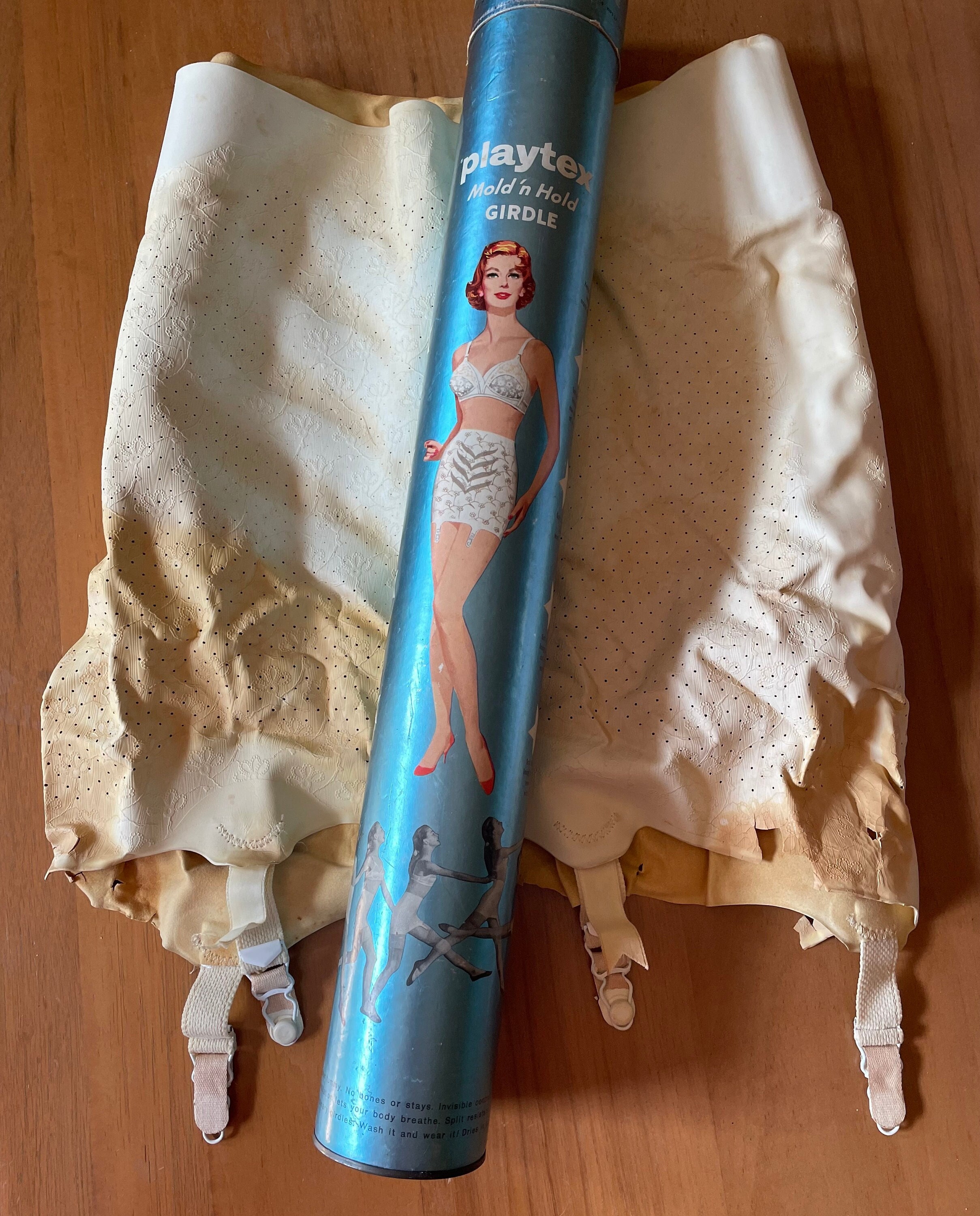 Rare 1950s Playtex Rubber Girdle Tube W/ Garters Mold and Hold