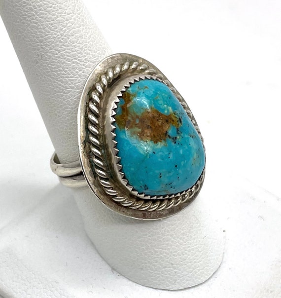 Large Royston Turquoise Ring Signed Patricia Plat… - image 5