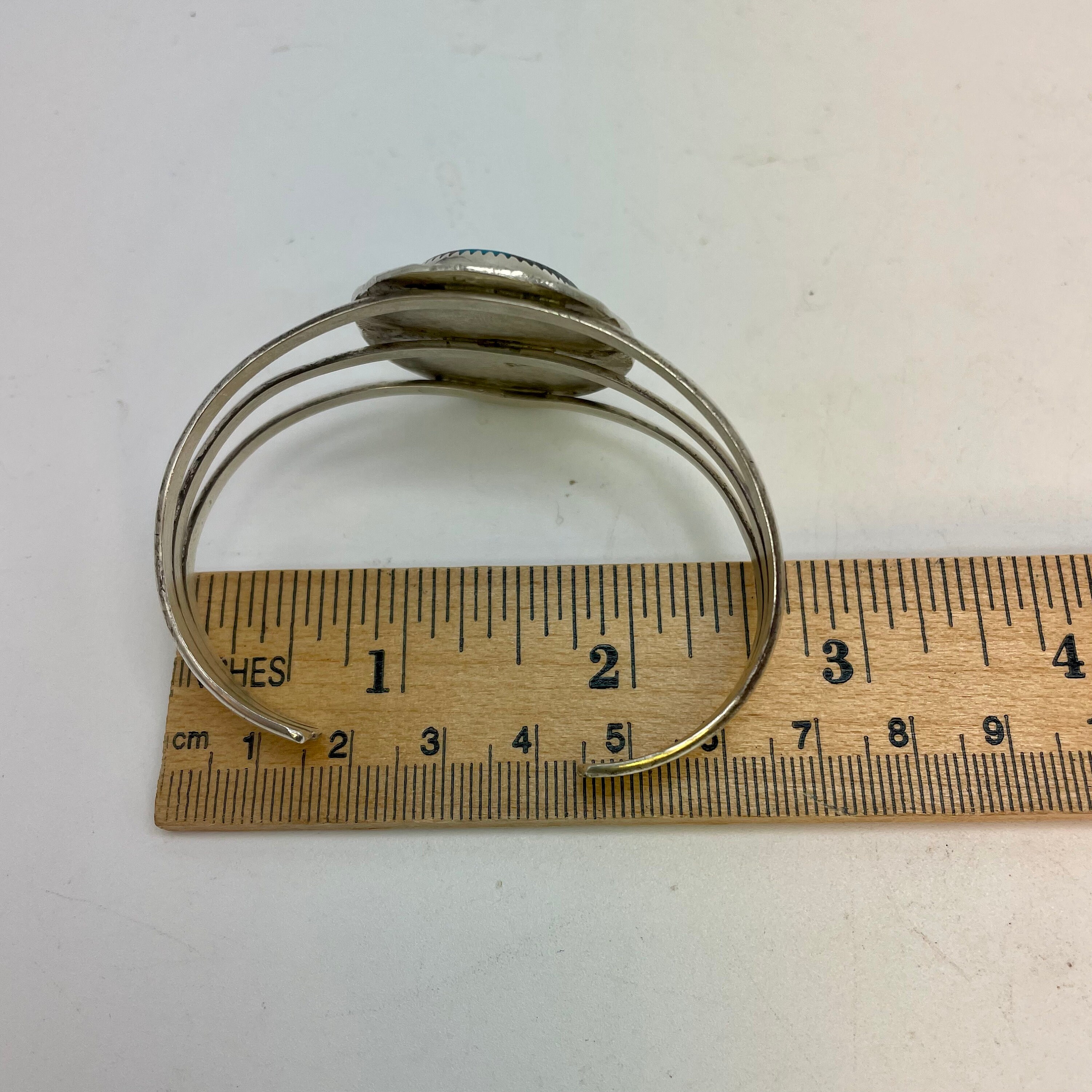 Large Pilot Mountain Turquoise Cuff Bracelet by Ivan Howard