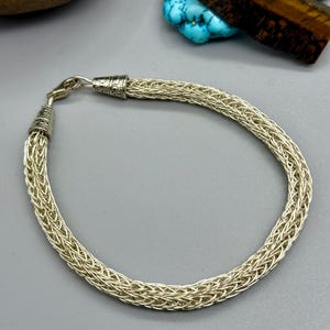 Fine Silver Wheat Chain Bracelet 8” Hand Woven