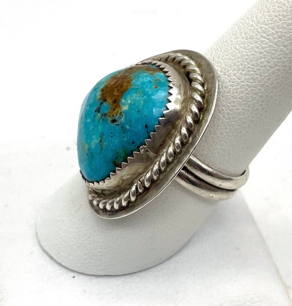 Large Royston Turquoise Ring Signed Patricia Plat… - image 6