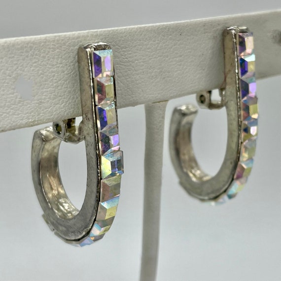 Rhinestone Hoop Earrings & Long Dangle Earrings M… - image 3