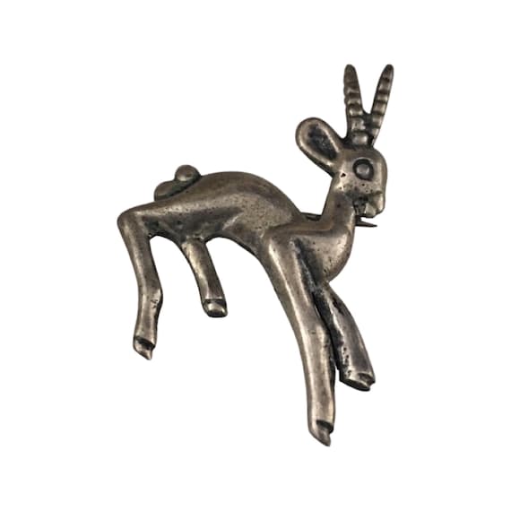 Casa Prieto Sterling Silver Antelope Deer Brooch Pin Mexico