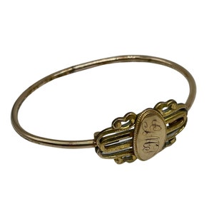 Antique Gold Filled Bracelet Hinged & Monogramed