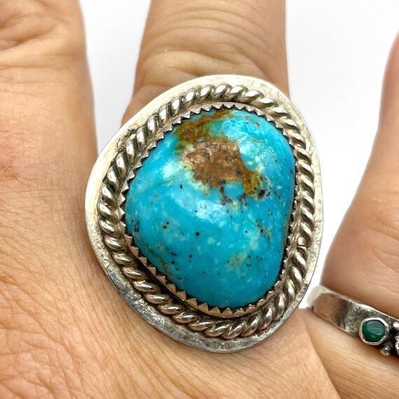 Large Royston Turquoise Ring Signed Patricia Plat… - image 3