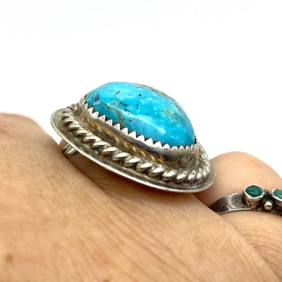 Large Royston Turquoise Ring Signed Patricia Plat… - image 4