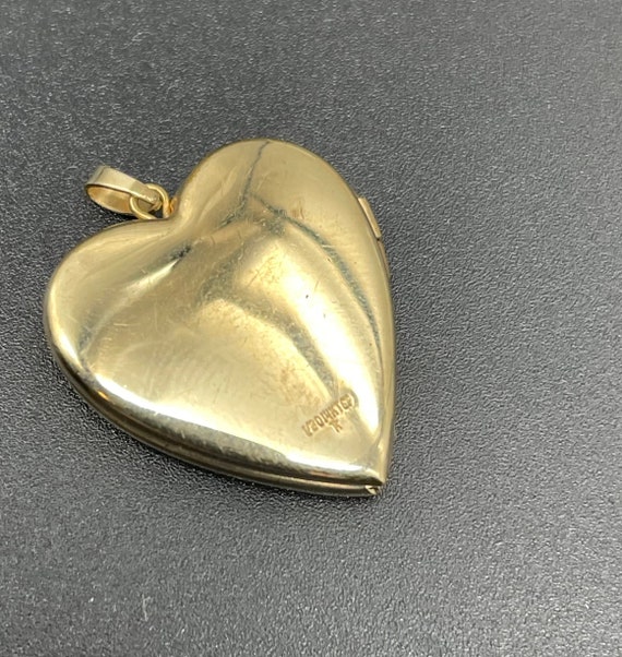 Vintage Mom Heart Locket 14K Gold Filled Repousse - image 8