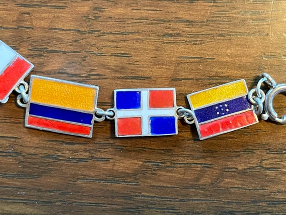 Rare WWII Sweetheart Bracelet with Central South … - image 5