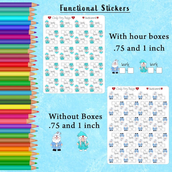Gnome Nurse Schedule Reminder-Functional Icon Stickers-Caregiver Work Reminder-Doctor Medical Professional-Planner Stickers-Technician