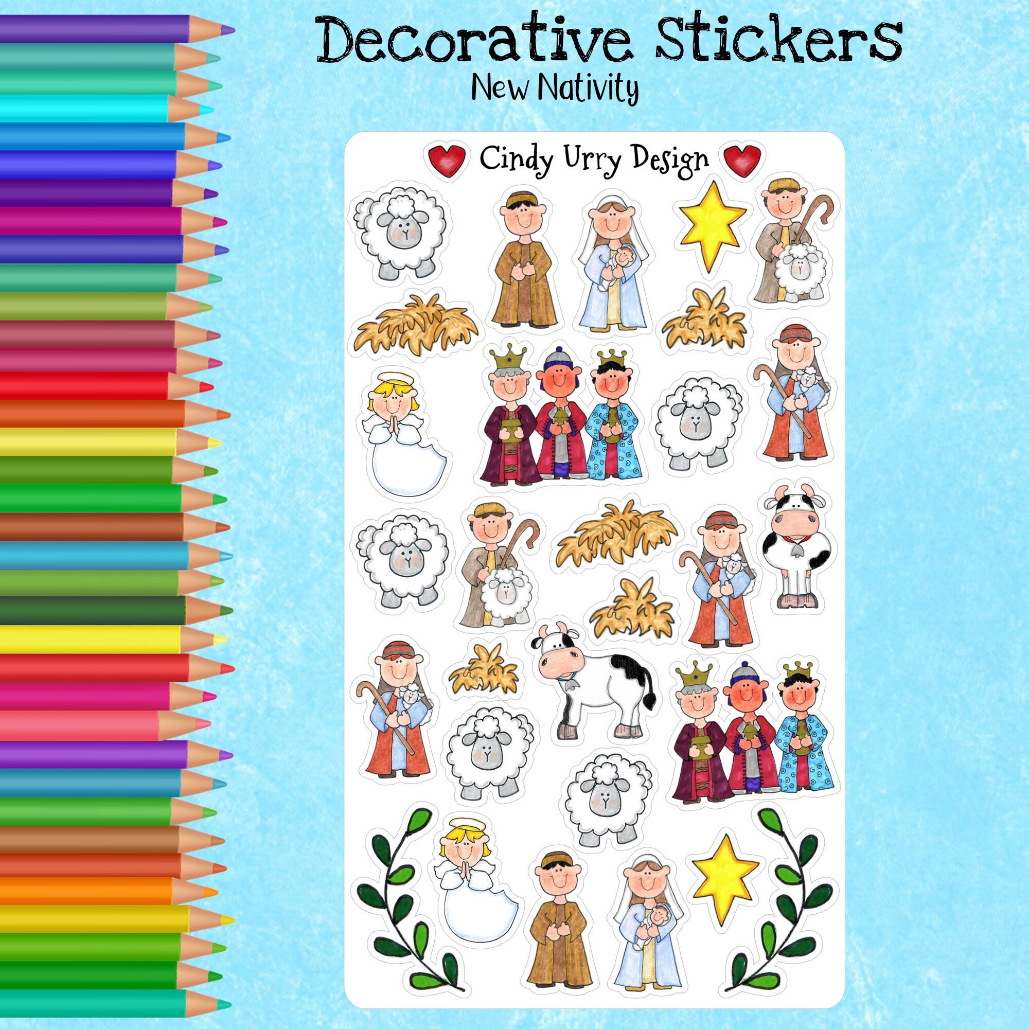 Winter Nativity Stickers: Hand-drawn Art for Planners & Journals by ...