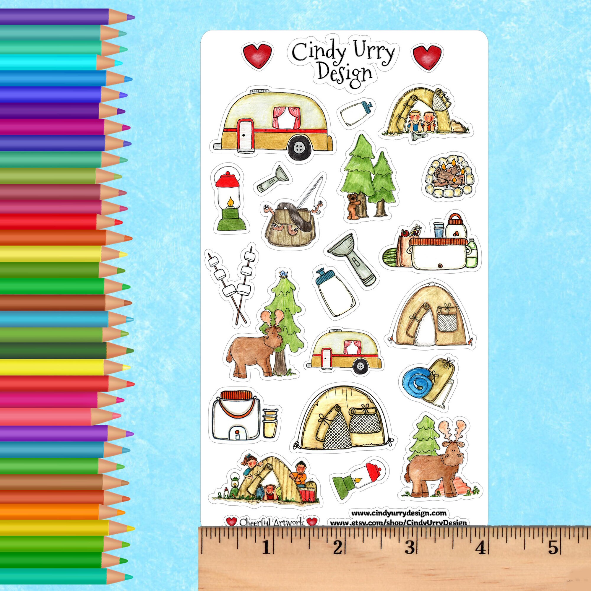 Camping Cute Stickers Deco Sticker Sheet Planner Journal Etsy Camping Cute Stickers Deco Sticker Sheet Planner Journal Etsy