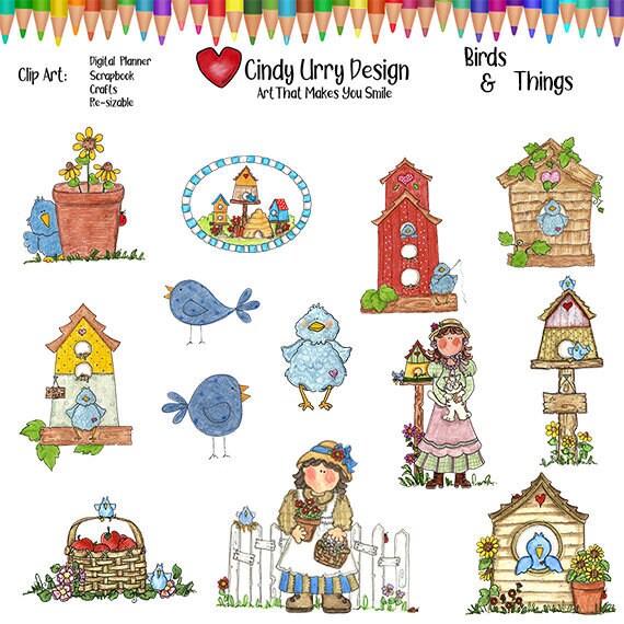 Birds Things Clipart Birdhouse Bird Houses Bird Feeder Etsy