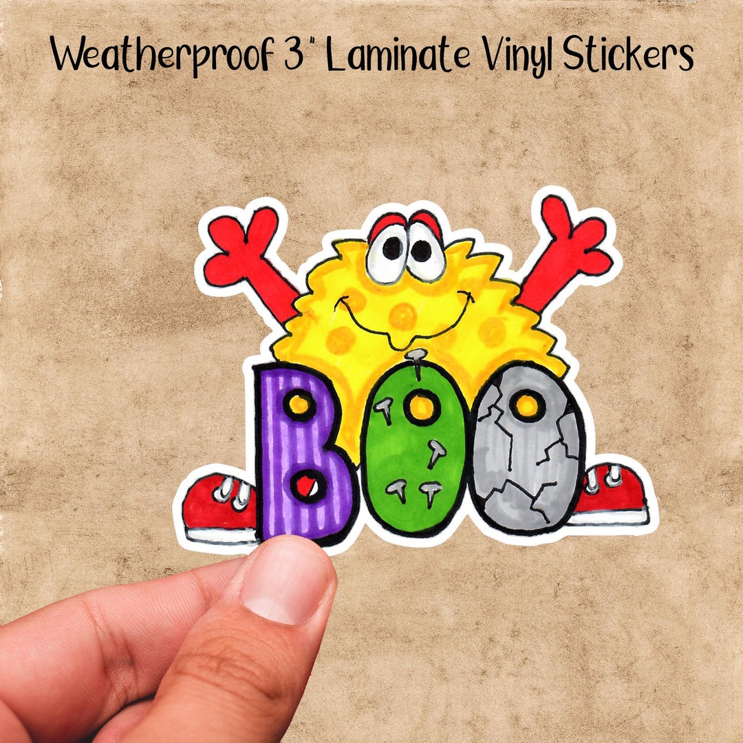 Monster Boo Vinyl Sticker - Weatherproof Laminated Decal - Etsy