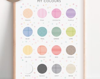 Colors Learning Poster: Montessori Nursery Decor (Digital Download)
